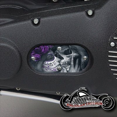 Custom Oval Inspection Cover - Death Kiss Purple