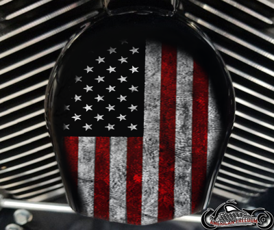 Custom Horn Cover - Distressed Red White Flag