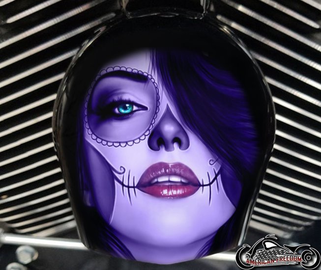 Custom Horn Cover - Day Of The Dead Beauty