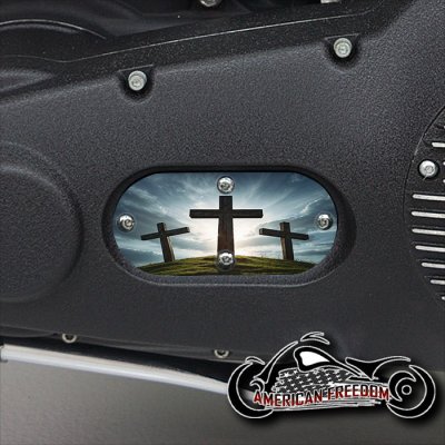 Custom Oval Inspection Cover - Dusk Crosses 2