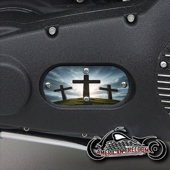 Custom Oval Inspection Cover - Dusk Crosses 2