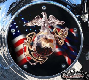 Custom Derby Cover - Marines Eagle Flag