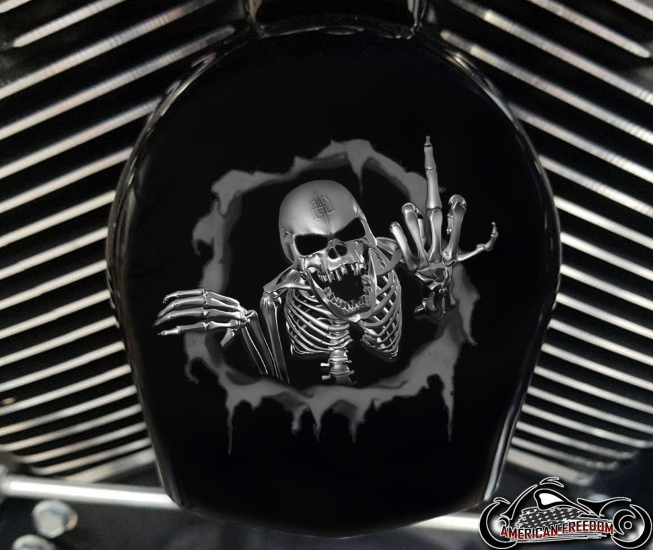 Custom Horn Cover - FU Skeleton B&W