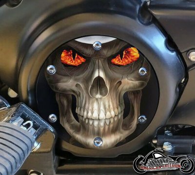 Suzuki M109 Derby Cover - Flame Eyed Reaper