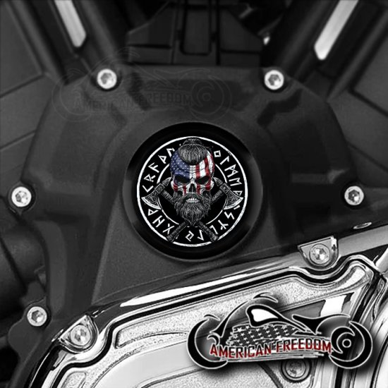 Indian Challenger Pursuit Water Pump Insert - Flag Viking Skull