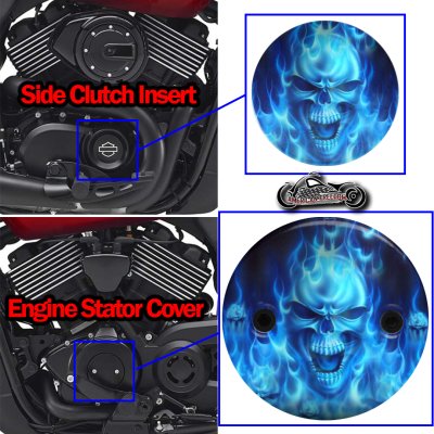 Harley Davidson XG500/XG750 2 Piece Set Blue flame skull
