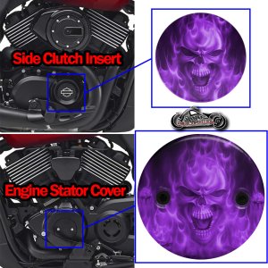 Harley Davidson XG500/XG750 2 Piece Set flame skull purple