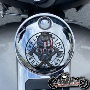 Chrome Harley Davidson Fuel Door - Freedom Never Dies Viking