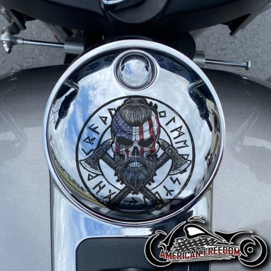 Chrome Harley Davidson Fuel Door - Freedom Never Dies Viking