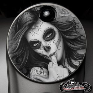 Custom Fuel Door - FU Day Of The Dead