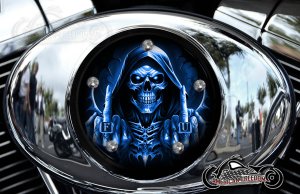 Custom Air Cleaner Cover - FU Reaper Blue