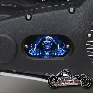 Custom Oval Inspection Cover - FU Reaper Blue