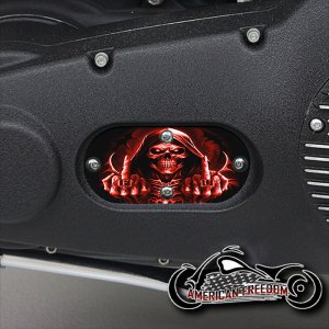 Custom Oval Inspection Cover - FU Reaper Red