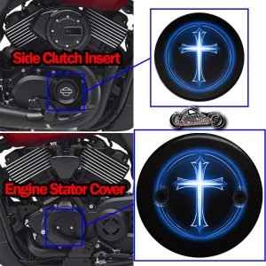 Harley Davidson XG500/XG750 2 Piece Set Glowing Cross Blue