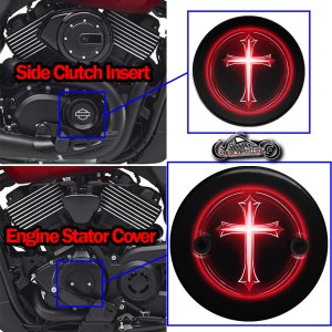 Harley Davidson XG500/XG750 2 Piece Set Glowing Cross RED