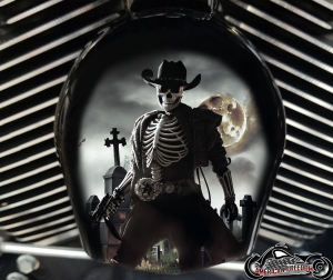 Custom Horn Cover - Graveyard Cowboy