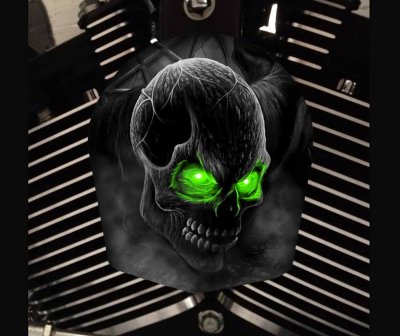 Custom Horn Cover - Grabber Green Eyes