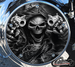 Custom Derby Cover - Gunfighter 1 B&W