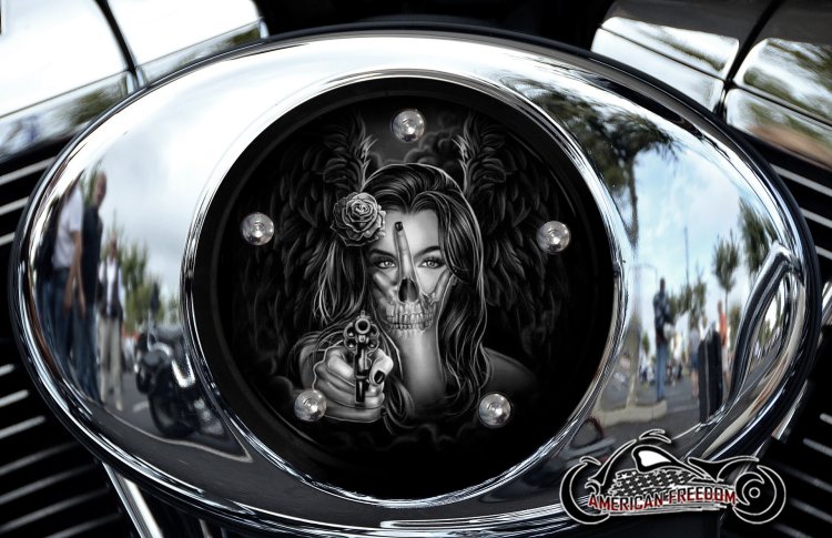 Custom Air Cleaner Cover - Gunslinger Angel