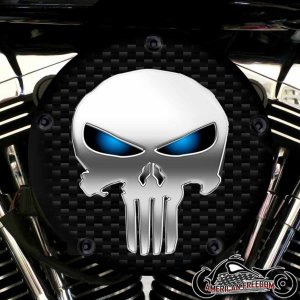 Harley Davidson High Flow Air Cleaner Cover - Punisher Blue Eyes
