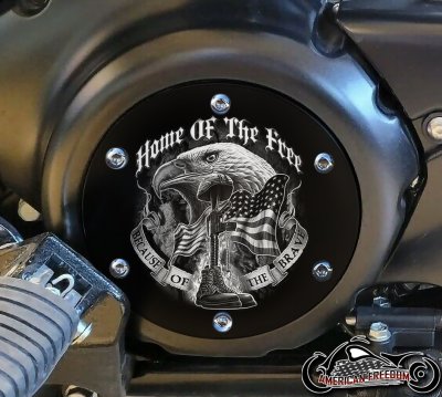 SUZUKI M109R Derby/Engine Cover - Home Of The Free B&W