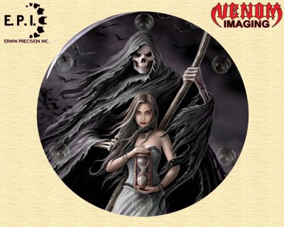 SUZUKI M109R Derby/Engine Cover - Reaper And Hourglass Woman