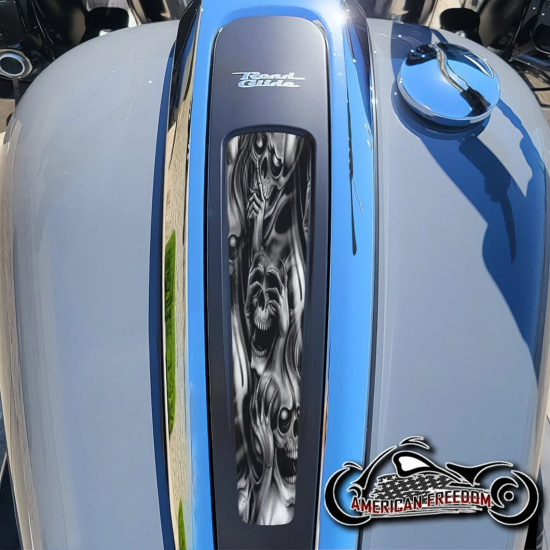 Harley 2021+ Street & Road Glide Dash Insert - No Evil Skulls