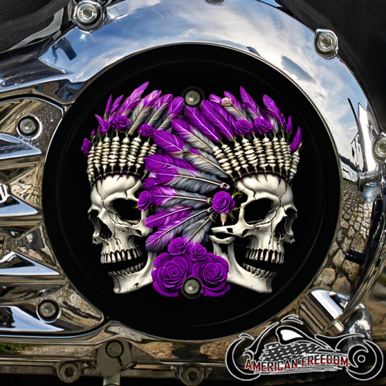 Indian 2014-2020 Thunderstroke Derby - Purple Skulls Roses