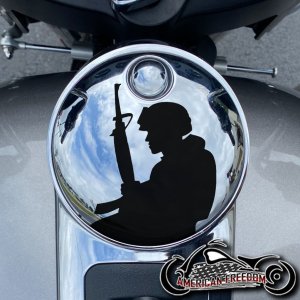 Chrome Harley Davidson Fuel Door - Lone Soldier