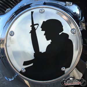 Chrome Harley Davidson Derby Cover - Lone Soldier
