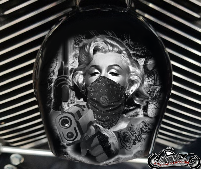 Custom Horn Cover - Gunner Marilyn (B&W)