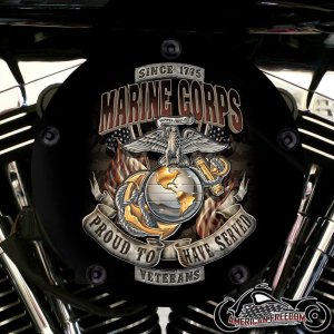 Harley Davidson High Flow Air Cleaner Cover - Proud Marine Corps