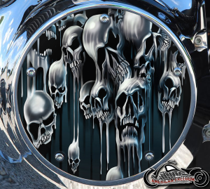 Custom Derby Cover - Melting Skulls