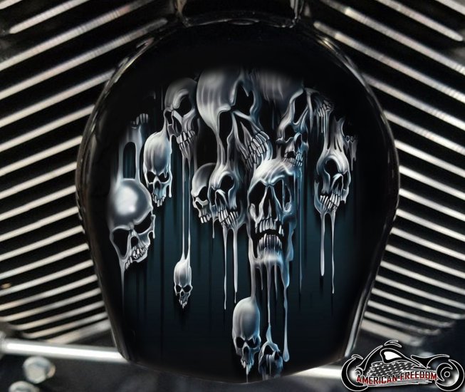 Custom Horn Cover - Melting Skulls