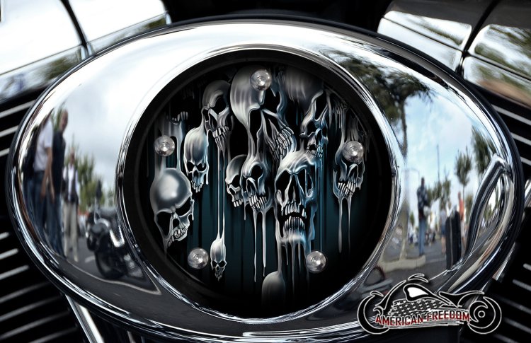 Custom Air Cleaner Cover - Melting Skulls