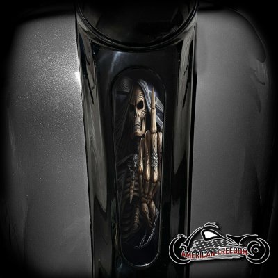Harley 8 Inch Dash Insert - Middle Finger Reaper