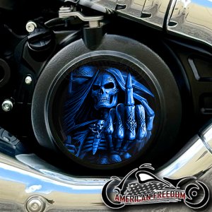 Indian 2025+ Scout Derby - Middle Finger Reaper Blue