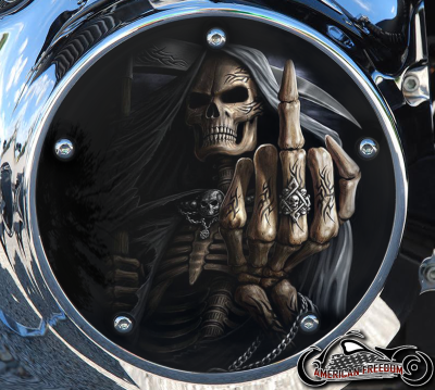 Custom Derby Cover - Middle Finger Reaper