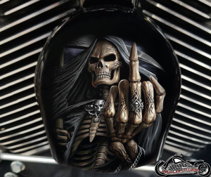Custom Horn Cover - Middle Finger Reaper