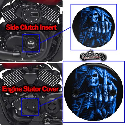Harley Davidson XG500/XG750 2 pc. Set Reaper Middle Finger Blue