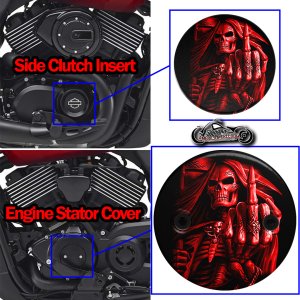 Harley Davidson XG500/XG750 2 Pc set Reaper Middle Finger red