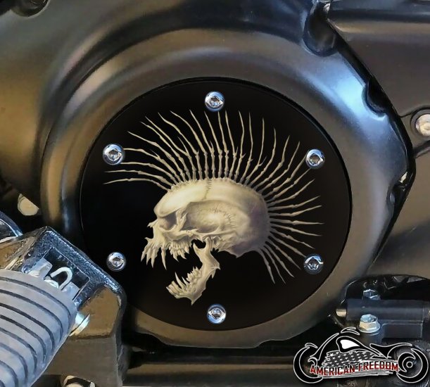 SUZUKI M109R Derby/Engine Cover - Mohawk Skull