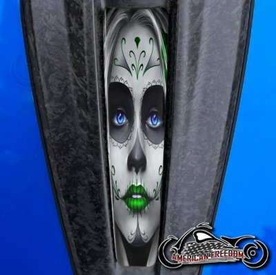 2023+ Harley CVO Dash Insert Sugar skull green
