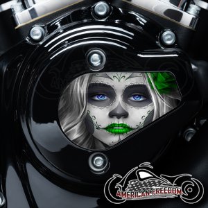 Harley Davidson VVT Timing Medallion - Sugar Skull Green