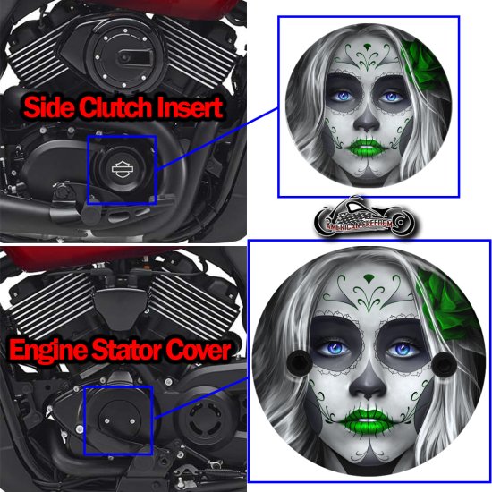 Harley Davidson XG500/XG750 2 Piece Set sugar skull green