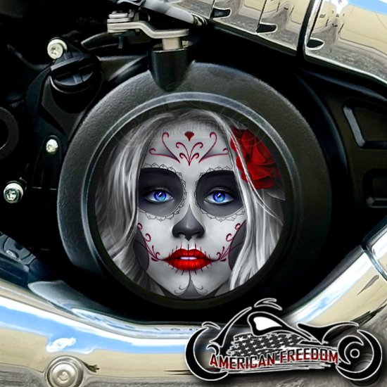 Indian 2025+ Scout Derby - Day Of The Dead Sugar Skull Red