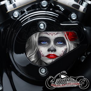 Harley Davidson VVT Timing Medallion - Sugar Skull Red