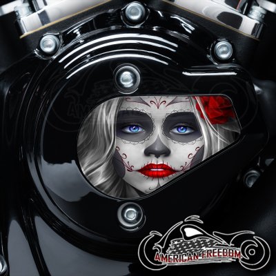 Harley Davidson VVT Timing Medallion - Sugar Skull Red