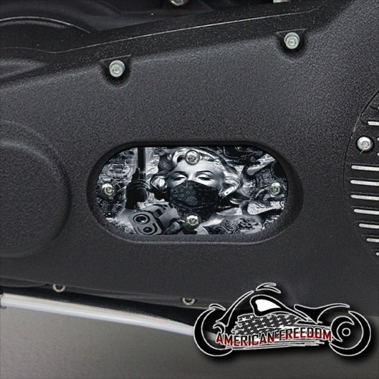 Custom Oval Inspection Cover - Marilyn (B&W)