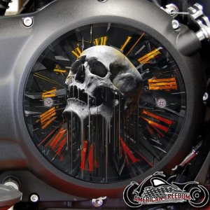 Victory Derby Cover - Skull Clock Orange